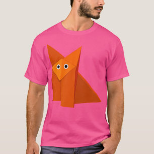 Kawaii Cute Origami Fox Geometric Art T-Shirt