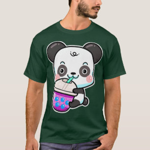 Kawaii Cute Panda Bear Anime Boba Drink Bubble Tea T-Shirt