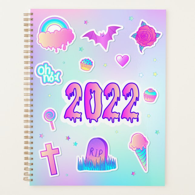 Kawaii Cute Pastel Goth 2022 Planner (Front)