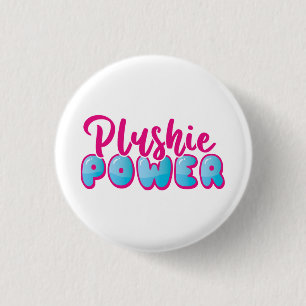 Kawaii Cute Pink Blue Plushie Power 3 Cm Round Badge