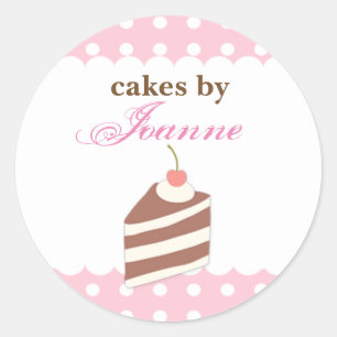 KAWAII cute PINK Cake Bakery Logo Label Sticker