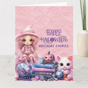 Kawaii Cute Pink Halloween  Card