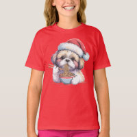 Kawaii Cute Santa Shih Tzu Eating Ramen