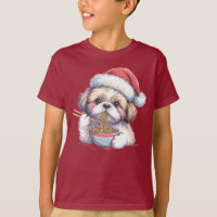 Kawaii Cute Santa Shih Tzu Eating Ramen