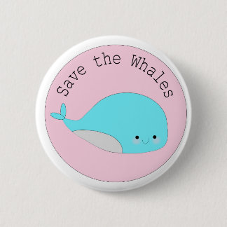 Kawaii cute Save the whales button