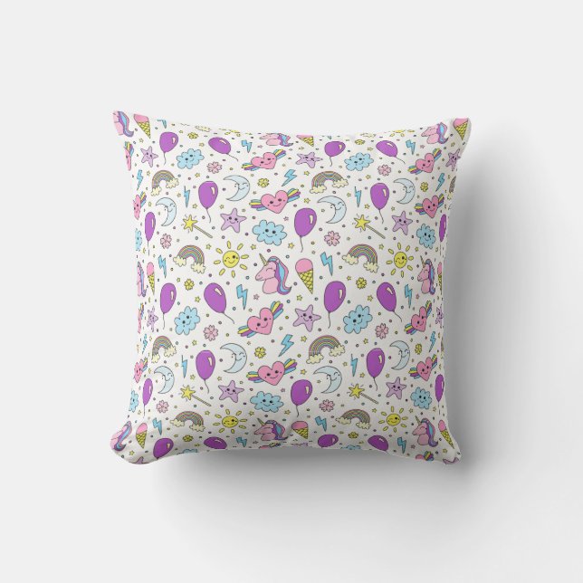 Kawaii Cute Seamless Pattern  Cushion (Front)