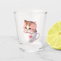 Kawaii Cute Striped Pink Chibi Cat