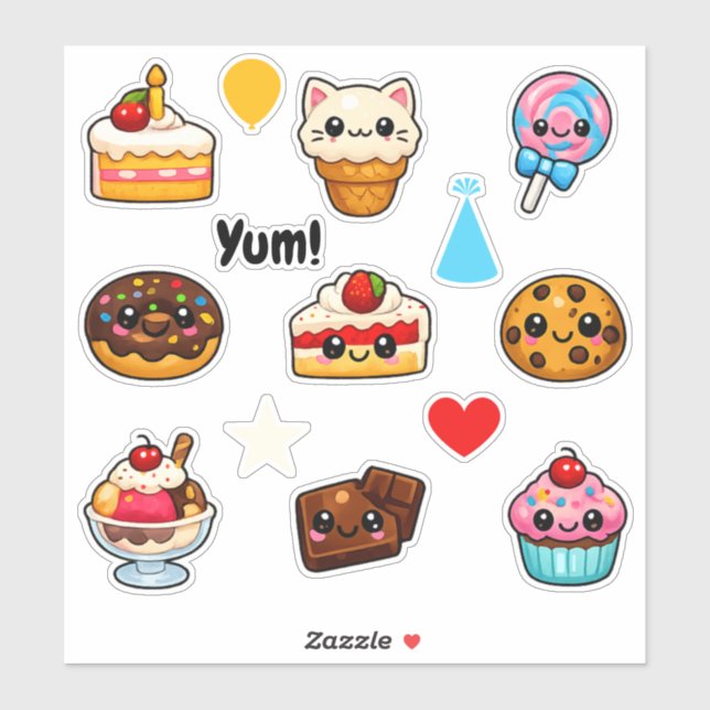 Kawaii Cute Sweets Student Reward Stickers (Sheet)