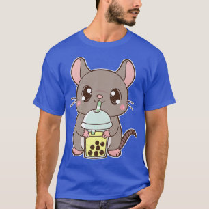 Kawaii Cute Zodiac Boba Rat Banana Bubble Pearl Mi T-Shirt