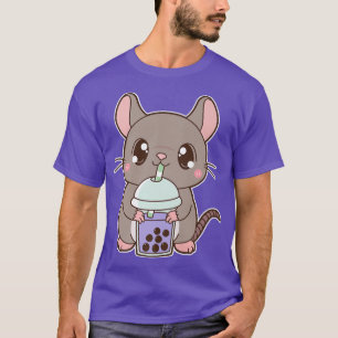 Kawaii Cute Zodiac Boba Rat Taro Bubble Pearl Milk T-Shirt