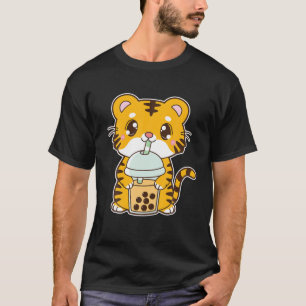 Kawaii Cute Zodiac Boba Tiger Mango Bubble Pearl M T-Shirt