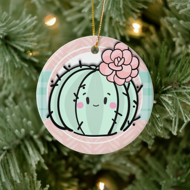 Kawaii Cutie Cactus Succulent Christmas Ceramic Tree Decoration (Tree)