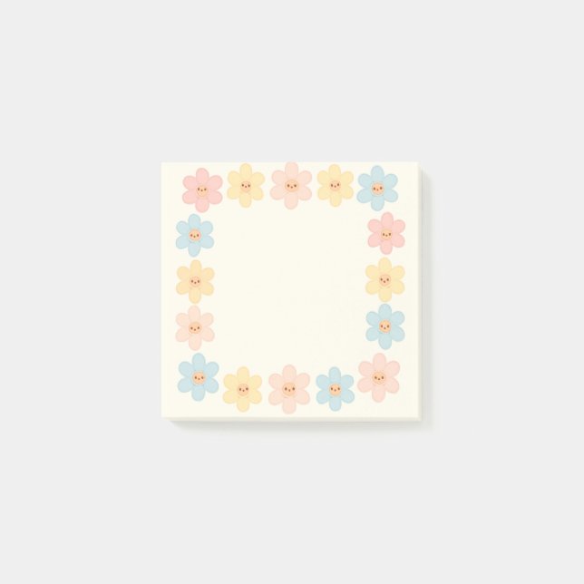 Kawaii Daisy Border Sticky Notes – Post It Notes (Front)