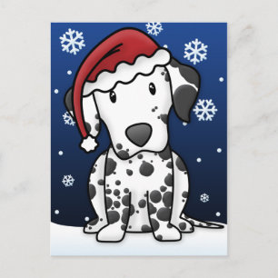 Kawaii Dalmatian Christmas Postcard