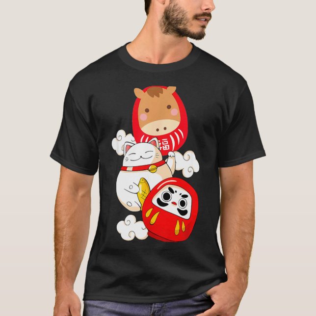 Kawaii Daruma Japanese New Year 2026 Year Of The H T-Shirt (Front)
