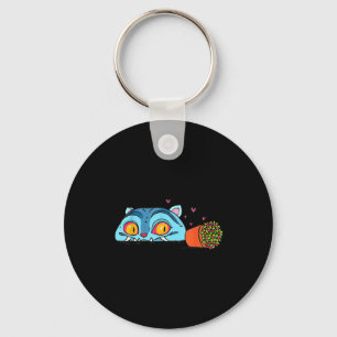 Kawaii Demon Cat Funny Anime Otaku Japanese Key Ring