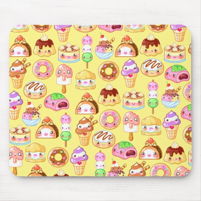 Kawaii Dessert Friends Mousepad (Front)