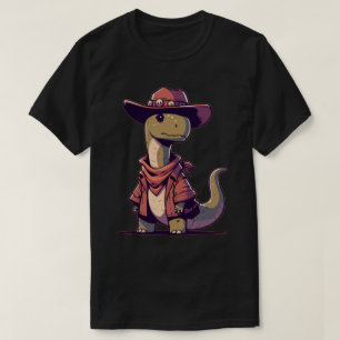 Kawaii dinosaur Brontosaurus Cowboy T-Shirt