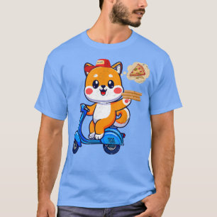 Kawaii Dog Cute Animal Pizza Delivery Funny Pizza T-Shirt