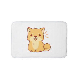 Kawaii dog Shiba   Bath Mat