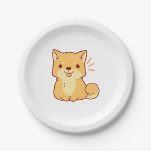 Kawaii dog Shiba Paper Plate