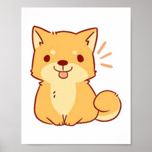 Kawaii dog Shiba   Poster