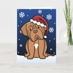 Kawaii Dogue de Bordeaux Christmas Card