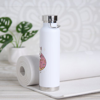 Kawaii Doughnut Cat Water Bottle – Cute Cartoon Ki