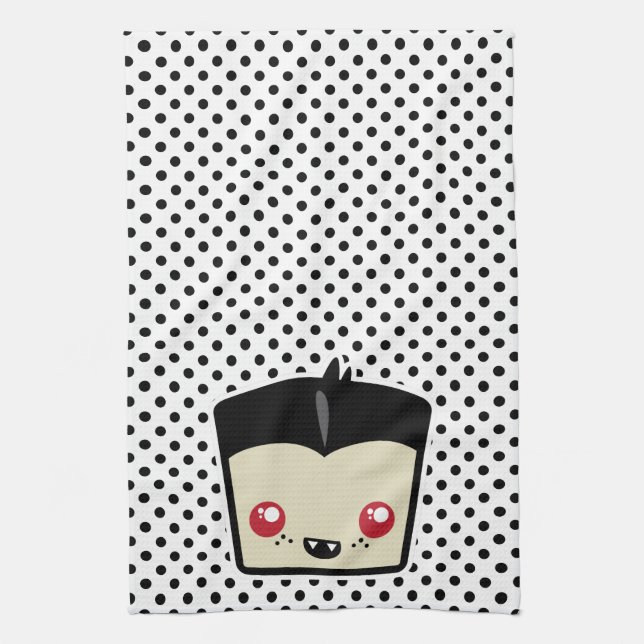 Kawaii Dracula Kitchen Towel (Vertical)