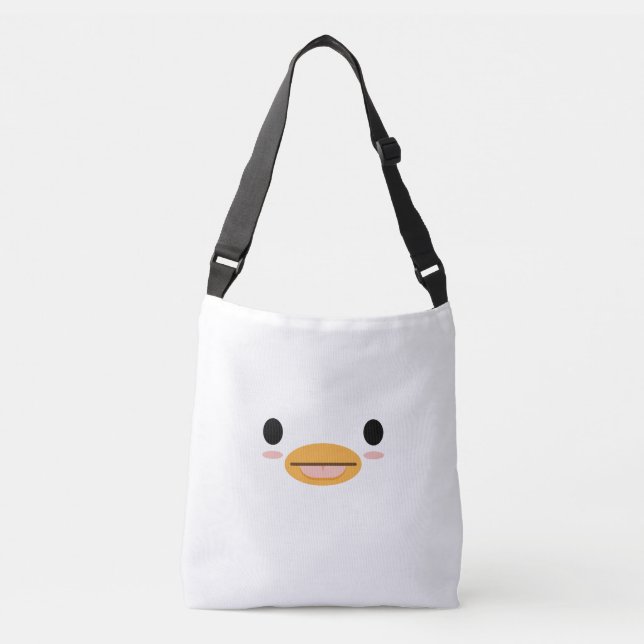 Kawaii Duck Tongue “Too cute to be serious.” Crossbody Bag (Front)