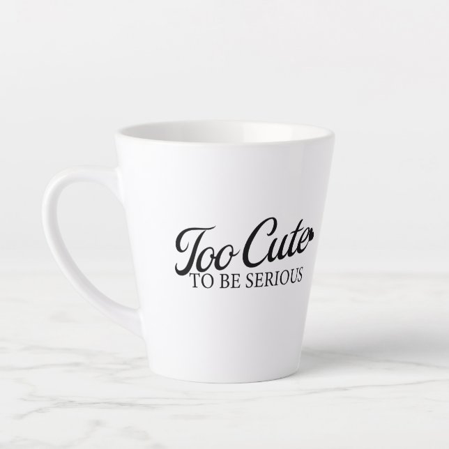 Kawaii Duck Tongue “Too cute to be serious.” Latte Mug (Left)