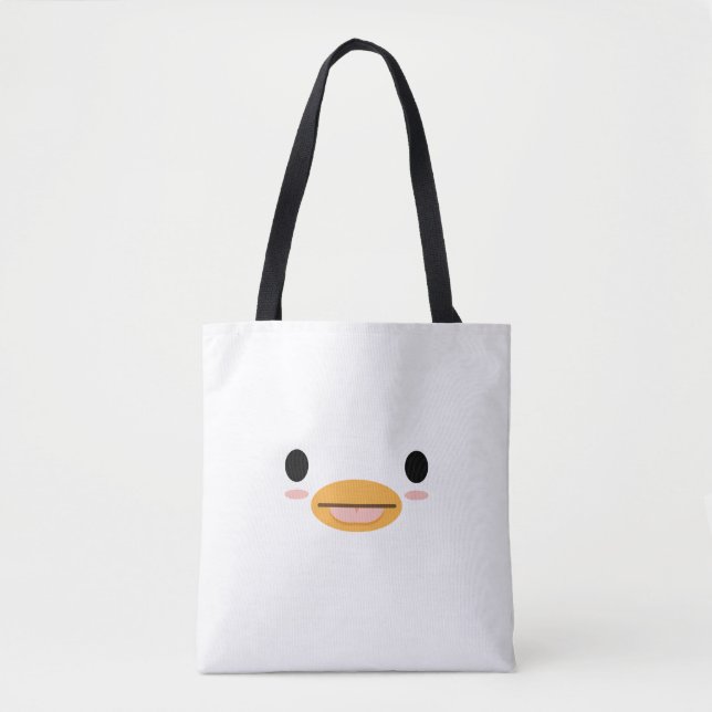 Kawaii Duck Tongue  “Too cute to be serious.” Tote Bag (Front)