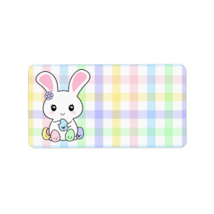 Kawaii Easter Bunny Label