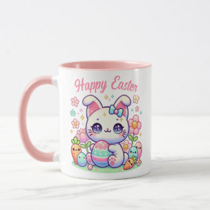 Kawaii Easter Cat Mug – Cute Bunny Ears & Pastel