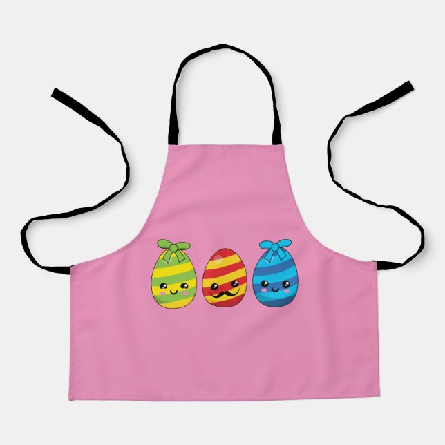 Kawaii Easter Eggs with Ribbons Apron (Front)
