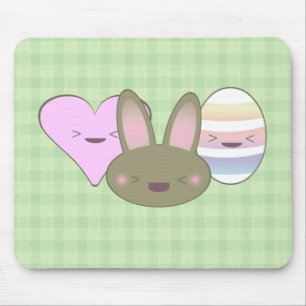 KAWAII EASTER TRIO BUNNY CHOCOLATE EGG HEART HAPPY MOUSE MAT