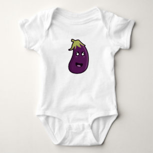Kawaii eggplant baby bodysuit