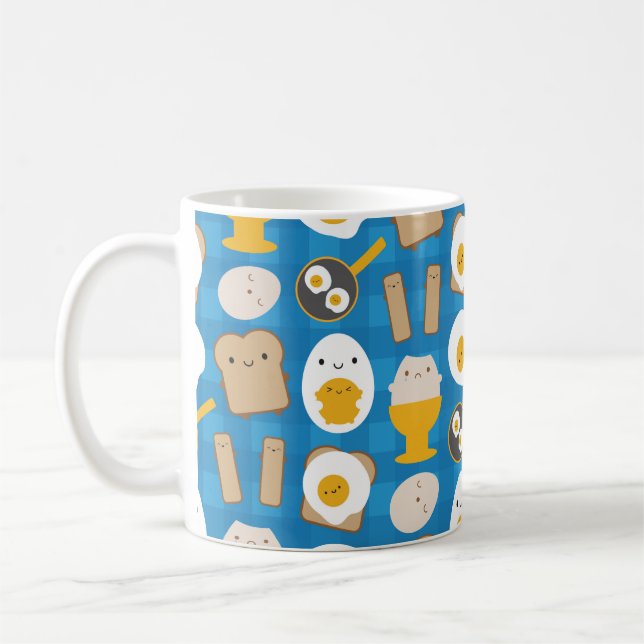 Kawaii Eggs For Breakfast Coffee Mug (Left)