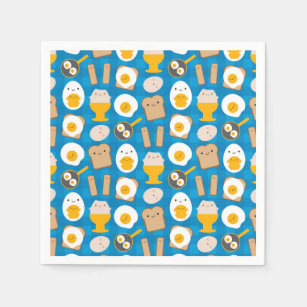 Kawaii Eggs For Breakfast Napkin