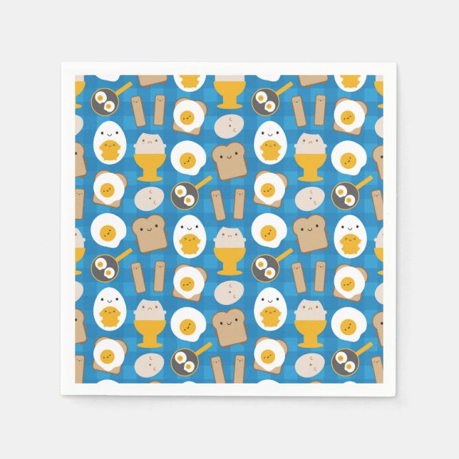 Kawaii Eggs For Breakfast Napkin (Front)