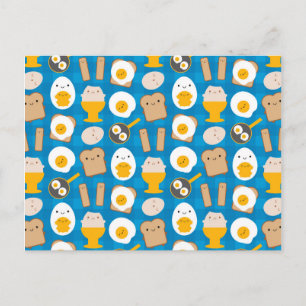 Kawaii Eggs For Breakfast Postcard