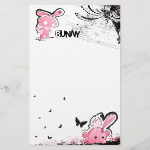 Kawaii emo Pink Bunny Stationery