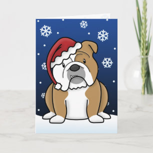 Kawaii English Bulldog Christmas Card