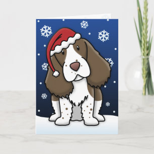 Kawaii English Springer Spaniel Christmas Card