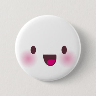 Kawaii face 6 cm round badge