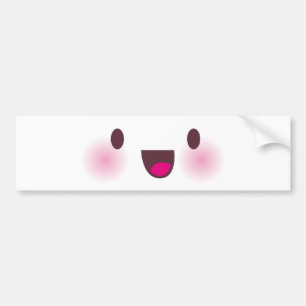 Kawaii face bumper sticker