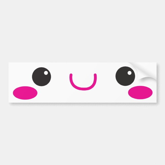 KAWAII FACE cute! Bumper Sticker (Front)