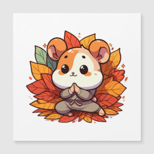 Kawaii fall hamster yoga