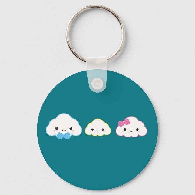Kawaii Family Cloud Key Ring (Front)