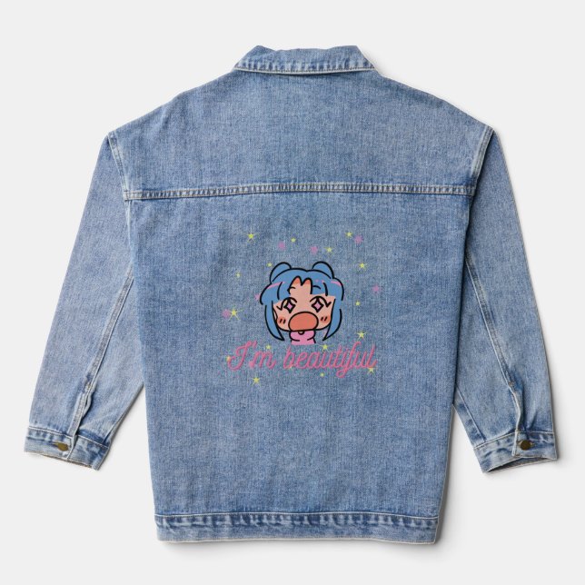 Kawaii fashion: 'I'm Beautiful Denim Jacket (Back)